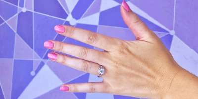 1.5 carat diamond on size 5 ring finger